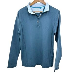 J. Crew Crewcuts Boys' performance half-zip Dark Teal Blue UPF Activewear XXL 16